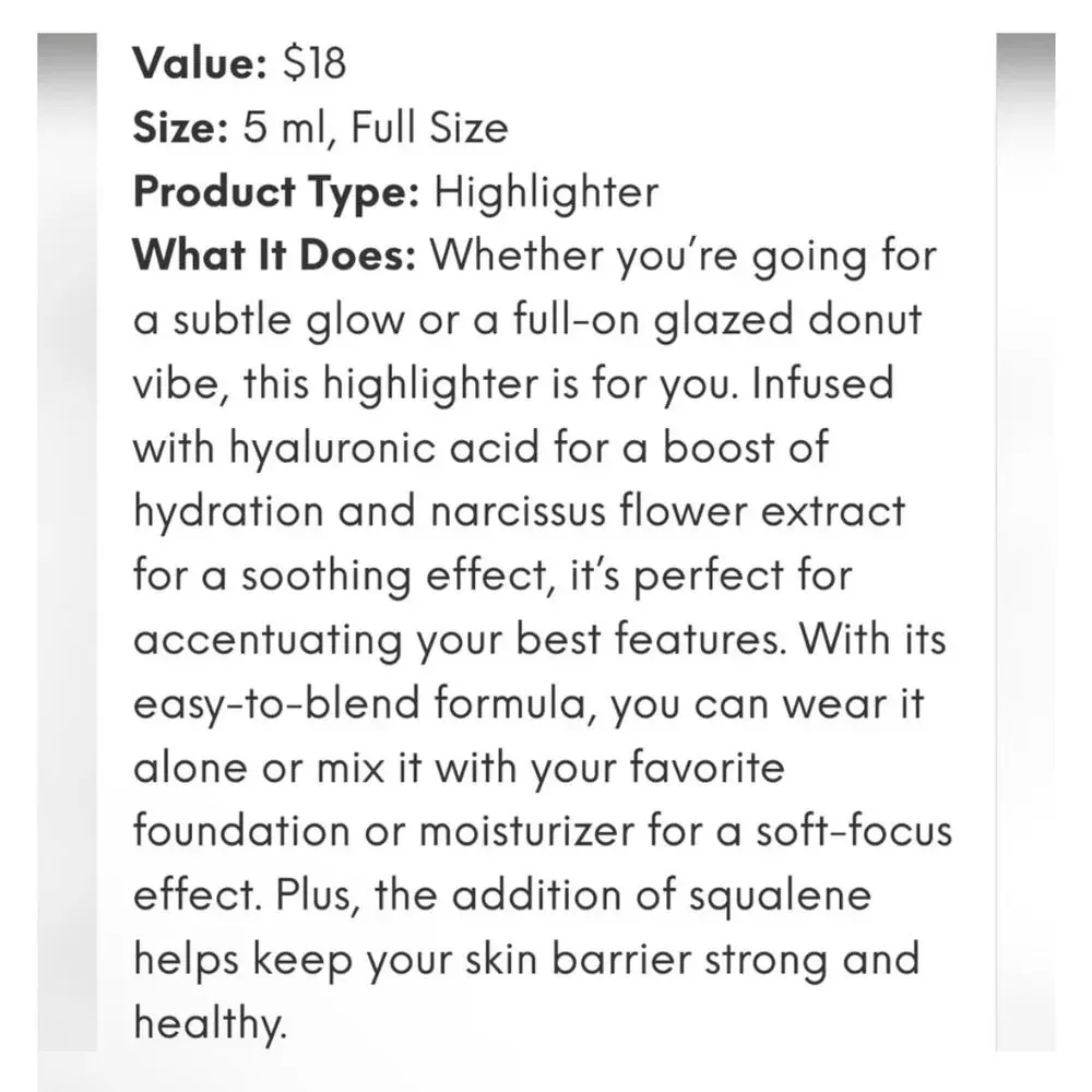 NWT YC Collection Authentic Glazed Liquid Highlight in Cocoflakes